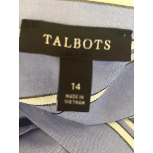 Talbots Striped Cotton Poplin Shirt Dress NWT, 14, preppy, classic, polished - Picture 5 of 7